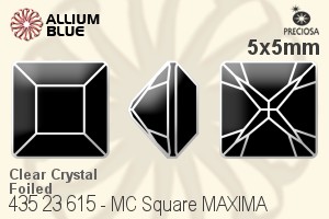 Preciosa プレシオサ MC マシーンカットSquare MAXIMA マキシマ ファンシーストーン (435 23 615) 5x5mm - クリスタル 裏面Dura™フォイル - ウインドウを閉じる