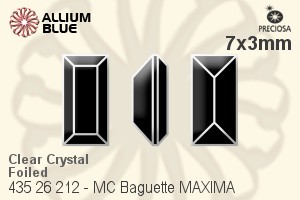 Preciosa MC Baguette MAXIMA Fancy Stone (435 26 212) 7x3mm - Clear Crystal With Dura™ Foiling - Haga Click en la Imagen para Cerrar
