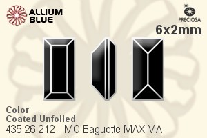 Preciosa MC Baguette MAXIMA Fancy Stone (435 26 212) 6x2mm - Color (Coated) Unfoiled - Haga Click en la Imagen para Cerrar