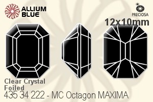 Preciosa MC Octagon MAXIMA Fancy Stone (435 34 222) 12x10mm - Clear Crystal With Dura™ Foiling - Haga Click en la Imagen para Cerrar