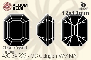 Preciosa MC Octagon MAXIMA Fancy Stone (435 34 222) 12x10mm - Clear Crystal With Dura™ Foiling