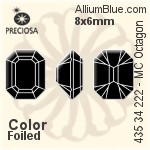Preciosa MC Octagon MAXIMA Fancy Stone (435 34 222) 8x6mm - Color Unfoiled