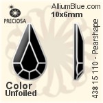 Preciosa MC Pearshape Flat-Back Stone (438 15 110) 10x6mm - Color (Coated) Unfoiled