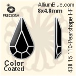 Preciosa MC Pearshape Flat-Back Hot-Fix Stone (438 15 110) 10x6mm - Color (Coated)
