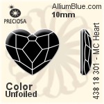 寶仕奧莎 機切心形 平底石 (438 18 301) 14mm - 透明白色 DURA™耐用金屬箔底