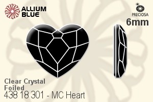 Preciosa MC Heart Flat-Back Stone (438 18 301) 6mm - Clear Crystal With Dura™ Foiling - Click Image to Close