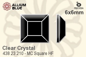 Preciosa プレシオサ MC マシーンカットSquare Flat-Back Hot-Fix Stone (438 23 210) 6x6mm - クリスタル