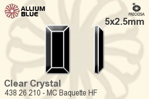Preciosa MC Baquette Flat-Back Hot-Fix Stone (438 26 210) 5x2.5mm - Clear Crystal - Click Image to Close