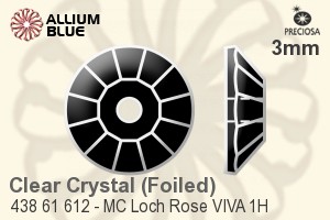 Preciosa MC Loch Rose VIVA 1H Sew-on Stone (438 61 612) 3mm - Clear Crystal With Silver Foiling - Click Image to Close