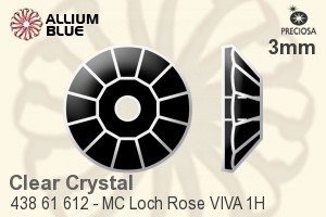 寶仕奧莎 機切Loch 玫瑰 VIVA 1H 手縫石 (438 61 612) 3mm - 透明白色 無水銀底 - 關閉視窗 >> 可點擊圖片