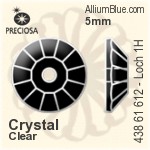 Preciosa MC Loch Rose VIVA 1H Sew-on Stone (438 61 612) 6mm - Crystal (Coated) With Silver Foiling