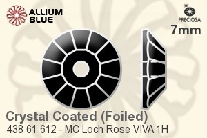 Preciosa MC Loch Rose VIVA 1H Sew-on Stone (438 61 612) 7mm - Crystal Effect With Silver Foiling - Click Image to Close
