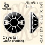 Preciosa MC Chaton Rose VIVA 12 2H Sew-on Stone (438 61 613) 10mm - Crystal Effect With Silver Foiling