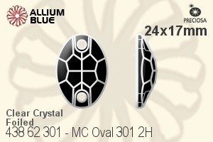 Preciosa MC Oval 301 2H Sew-on Stone (438 62 301) 24x17mm - Clear Crystal With Silver Foiling - Haga Click en la Imagen para Cerrar