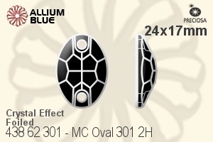 Preciosa MC Oval 301 2H Sew-on Stone (438 62 301) 24x17mm - Crystal Effect With Silver Foiling - Haga Click en la Imagen para Cerrar