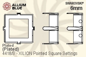 Swarovski XILION Pointed Square Settings (4418/S) 6mm - Plated - Click Image to Close