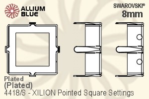 スワロフスキー XILION Pointed Squareファンシーストーン石座 (4418/S) 8mm - メッキ - ウインドウを閉じる