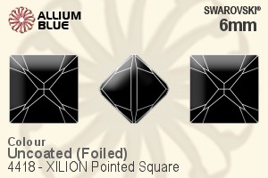 Swarovski XILION Pointed Square Fancy Stone (4418) 6mm - Color With Platinum Foiling - Click Image to Close