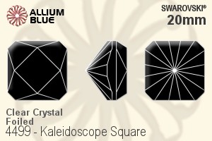 Swarovski Kaleidoscope Square Fancy Stone (4499) 20mm - Clear Crystal With Platinum Foiling - Click Image to Close