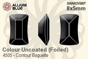 Swarovski Contour Baguette Fancy Stone (4505) 8x5mm - Colour (Uncoated) With Platinum Foiling - Click Image to Close