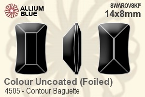 スワロフスキー Contour Baguette ファンシーストーン (4505) 14x8mm - カラー（コーティングなし） プラチナフォイル - ウインドウを閉じる