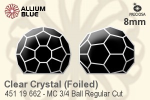 Preciosa MC 3/4 Ball Regular Cut Fancy Stone (451 19 662) 8mm - Clear Crystal With Aluminum Foiling - Haga Click en la Imagen para Cerrar