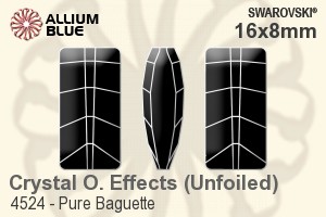 Swarovski Pure Baguette Fancy Stone (4524) 16x8mm - Crystal Effect Unfoiled - Haga Click en la Imagen para Cerrar