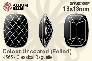 スワロフスキー Classical Baguette ファンシーストーン (4565) 18x13mm - カラー（コーティングなし） プラチナフォイル - ウインドウを閉じる
