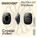 Swarovski Cushion Fancy Stone (4568) 18x13mm - Crystal Effect With Platinum Foiling