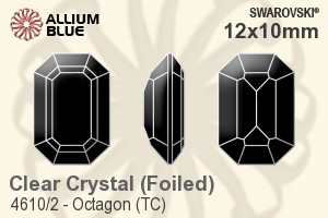 施华洛世奇 Octagon (TC) 花式石 (4610/2) 12x10mm - Clear Crystal With Green Gold Foiling - 关闭视窗 >> 可点击图片