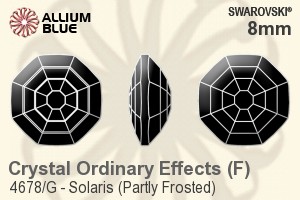 スワロフスキー Solaris (Partly Frosted) ファンシーストーン (4678/G) 8mm - クリスタル エフェクト 裏面プラチナフォイル - ウインドウを閉じる