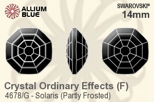 スワロフスキー Solaris (Partly Frosted) ファンシーストーン (4678/G) 14mm - クリスタル エフェクト 裏面プラチナフォイル - ウインドウを閉じる