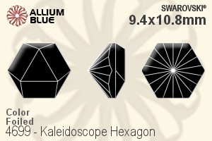 Swarovski Kaleidoscope Hexagon Fancy Stone (4699) 9.4x10.8mm - Color With Platinum Foiling - Haga Click en la Imagen para Cerrar