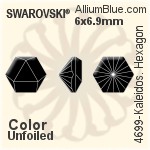Swarovski Kaleidoscope Hexagon Fancy Stone (4699) 9.4x10.8mm - Clear Crystal With Platinum Foiling