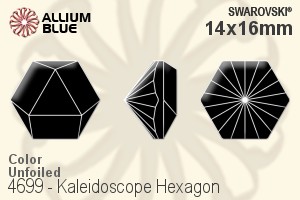 Swarovski Kaleidoscope Hexagon Fancy Stone (4699) 14x16mm - Color Unfoiled - Haga Click en la Imagen para Cerrar