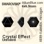 Swarovski Kaleidoscope Hexagon Fancy Stone (4699) 14x16mm - Clear Crystal With Platinum Foiling