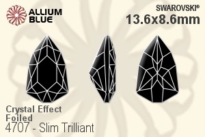 施華洛世奇 Slim Trilliant 花式石 (4707) 13.6x8.6mm - 白色（半塗層） 白金水銀底