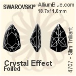 Swarovski Slim Trilliant Fancy Stone (4707) 18.7x11.8mm - Color With Platinum Foiling