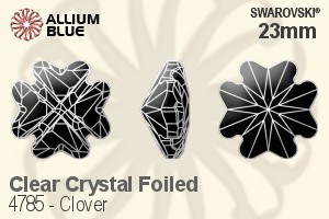 Swarovski Clover Fancy Stone (4785) 23mm - Clear Crystal With Platinum Foiling