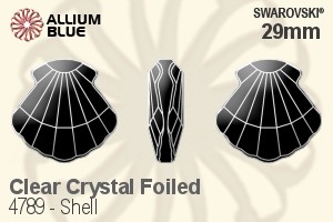 Swarovski Shell Fancy Stone (4789) 29mm - Clear Crystal With Platinum Foiling - Click Image to Close