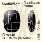施華洛世奇 圖形 花式石 (4795) 19mm - 透明白色 無水銀底