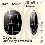 施華洛世奇 圖形 花式石 (4795) 19mm - 顏色 無水銀底