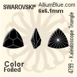 施华洛世奇 Kaleidoscope Triangle 花式石 (4799) 9.2x9.4mm - 白色（半涂层） 无水银底