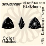 Swarovski Kaleidoscope Triangle Fancy Stone (4799) 14x14.3mm - Crystal Effect Unfoiled