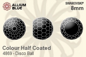 Swarovski Disco Ball Fancy Stone (4869) 8mm - Color (Half Coated) Unfoiled - Click Image to Close