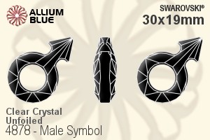 施华洛世奇 Male Symbol 花式石 (4878) 30x19mm - 透明白色 无水银底
