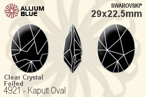 Swarovski Kaputt Oval Fancy Stone (4921) 29x22.5mm - Clear Crystal With Platinum Foiling - Click Image to Close
