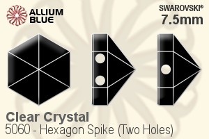 施華洛世奇 Hexagon Spike (Two Holes) 串珠 (5060) 7.5mm - 透明白色