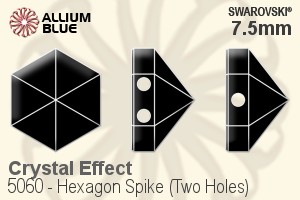 Swarovski Hexagon Spike (Two Holes) Bead (5060) 7.5mm - Crystal Effect - Click Image to Close