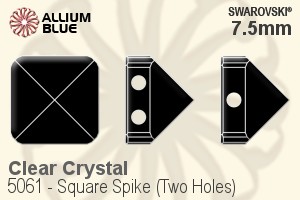 施华洛世奇 正方形 Spike (Two Holes) 串珠 (5061) 7.5mm - 透明白色